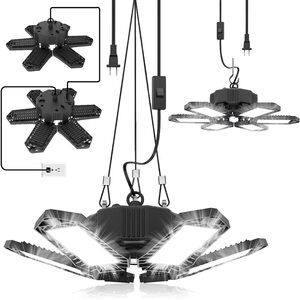 NEW 2 Pack Plug in Garage Light, Upgraded 200W 20000LM Linkable LED Shop Light